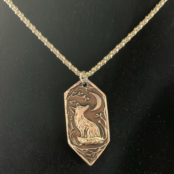 Lunar Wolf Pendant Necklace - Picture 3 of 6